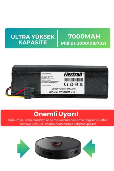 Philips 300010187021 Robot Süpürge Bataryası (ULTRA YÜKSEK KAPASİTE) 7000MAH Robot Süpürge Batarya