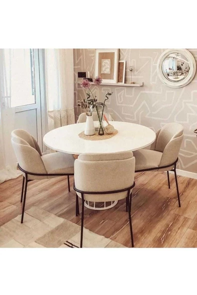 Kaktüs Avm Mutfak Sandalyesi 4'lü Set Salon Sandalyesi Papel Sandalye Yemek Sandalye Lüks Sandalye Morena