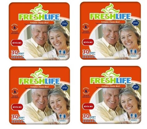 Freshlife Belbantlı Büyük Boy L 30'lu 4 Adet Hasta Bezi