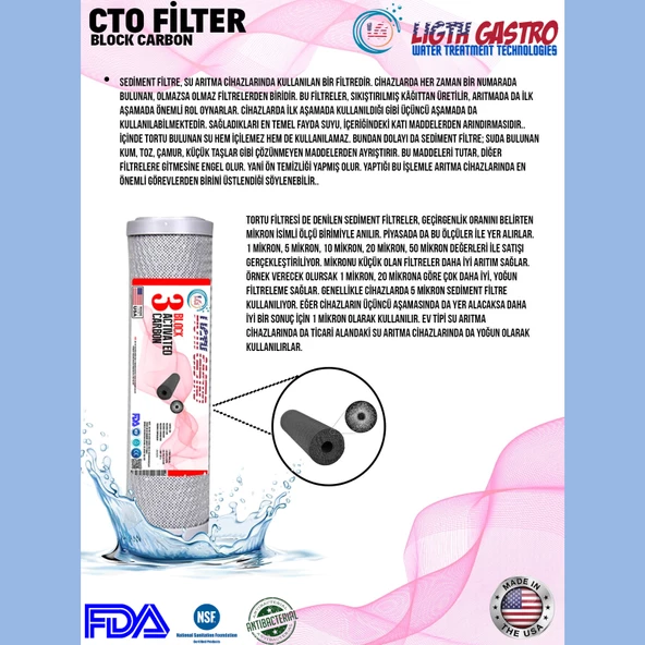 LİGTH GASTRO AÇIK KASA 5 FİLTRE SU ARITMA CİHAZI FİLTRE SETİ - Resim 5