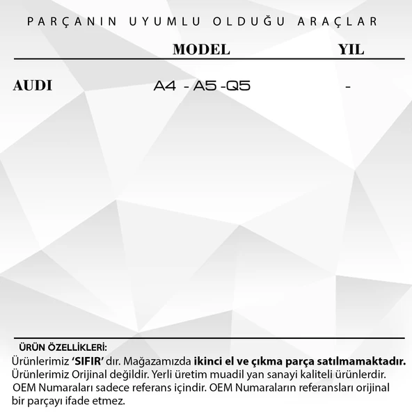 Audi A4 A5 Q5 Cam Düğme Kapağı 2 Adet - 3