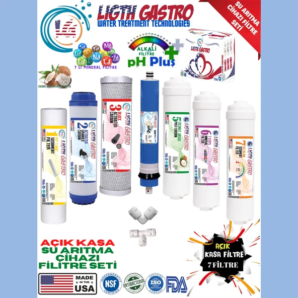 LİGTH GASTRO AÇIK KASA SU ARITMA CİHAZI 7 FİLTRE 14 AŞAMA SET ürün görseli