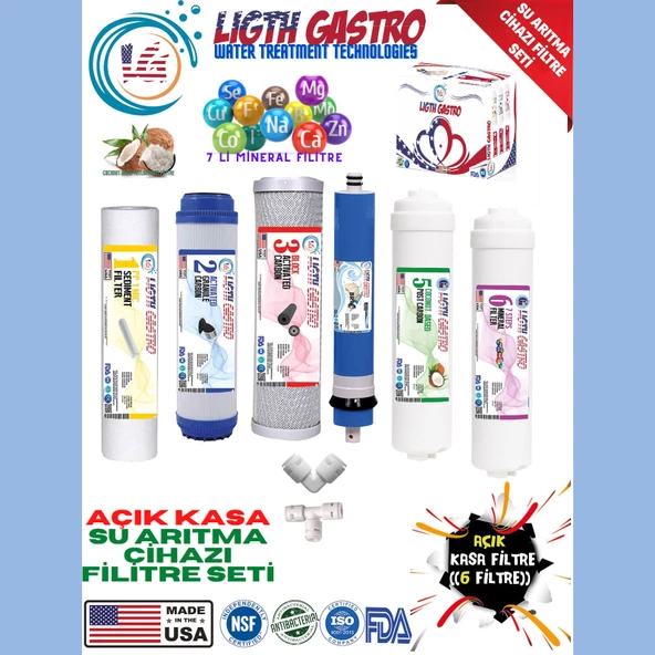 LİGTH GASTRO AÇIK KASA SU ARITMA CİHAZI 7 FİLTRE 14 AŞAMALI SET ürün görseli