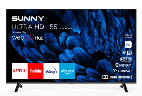 Sunny SN55UAL256 4K Ultra HD 55" 140 Ekran Uydu Alıcılı webOS Smart LED TV