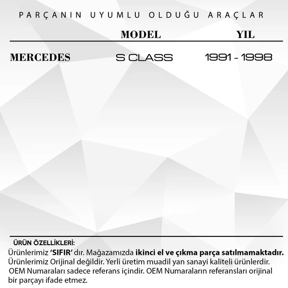 Mercedes S Class W140 için Güneşlik Ayağı - 2