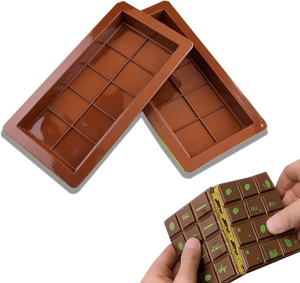 10 Bölmeli Çikolata Kalıbı 23-13 Cm Dubai Çikolatası Kalıbı Bisküvi Bölmeli Mini Kalıbı Kek Kalıbı - 5