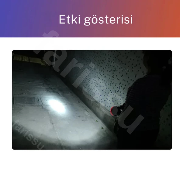 Gold Kama Uzun Mesafeli 15 Ledli Şarjlı El Feneri GK7775 - Kamp, Avcı, Balıkçı Feneri, Çadır Lambası - 6