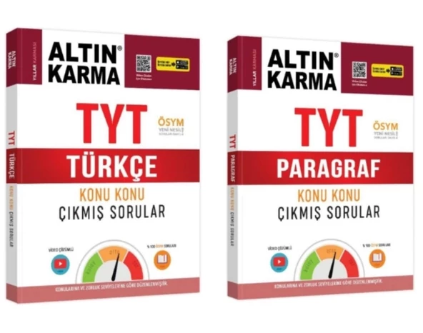 ALTIN KARMA YAYINLARI TYT TÜRKÇE+PARAGRAF KONU KONU ÇIKMIŞ SORULAR