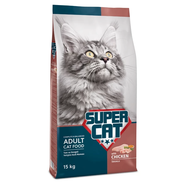 Super Cat Tavuklu Yetişkin Kedi Maması 15 kg