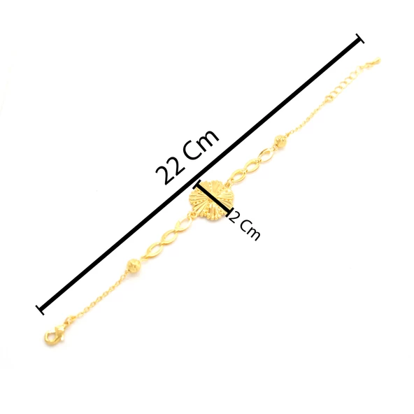 Çelik Bileklik Altın kaplama Kadın Çiçekli Model BLK-1052 - 3