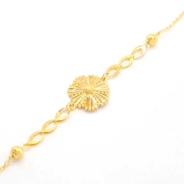 Çelik Bileklik Altın kaplama Kadın Çiçekli Model BLK-1052 - 4