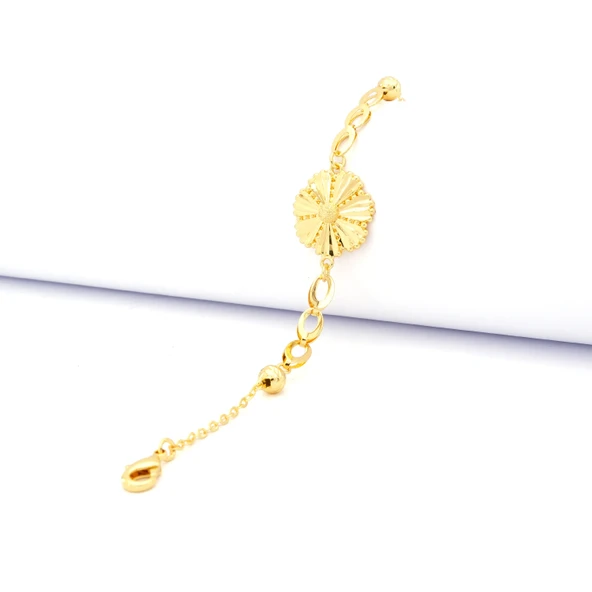 Çelik Bileklik Altın kaplama Kadın Çiçekli Model BLK-1052