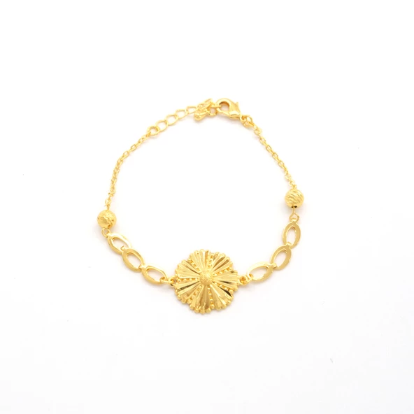 Çelik Bileklik Altın kaplama Kadın Çiçekli Model BLK-1052 - 2