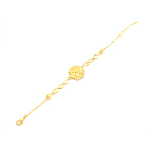 Çelik Bileklik Altın kaplama Kadın Çiçekli Model BLK-1052 - 5