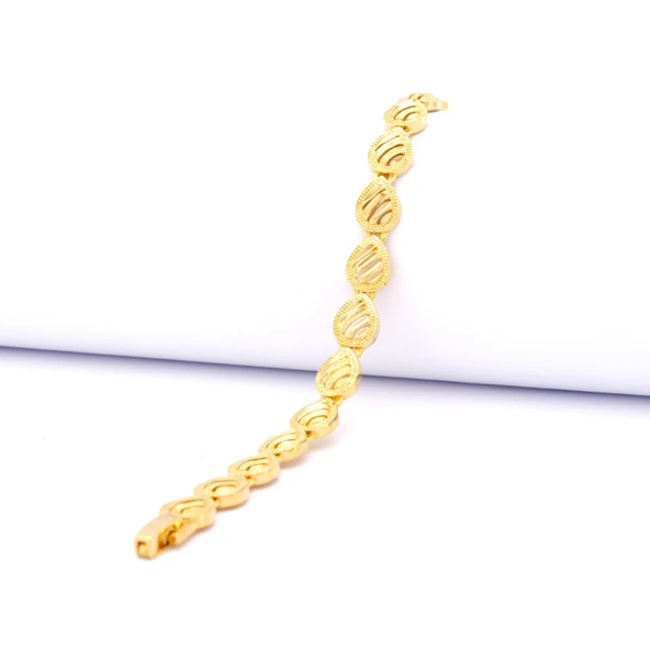 Çelik Bileklik Altın kaplama Kadın Sıralı Damla Model BLK-1055