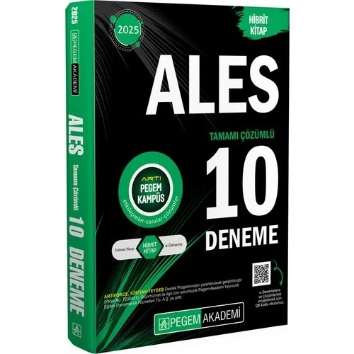 PEGEM 2025 ALES ÇÖZÜMLÜ 10 DENEME HİBRİT KİTAP