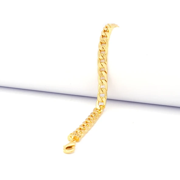 Çelik Bileklik Altın kaplama Kadın Figaro Zincir Model BLK-1051 ürün görseli