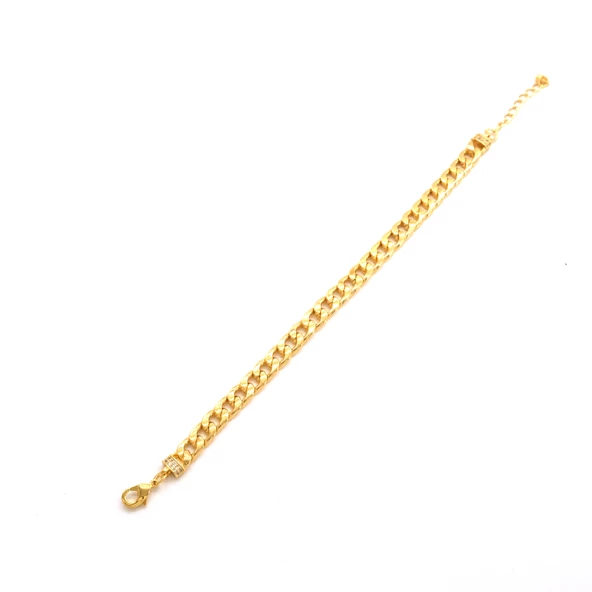 Çelik Bileklik Altın kaplama Kadın Figaro Zincir Model BLK-1051 - Resim 5