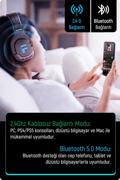 Fashcolle G926 Pro Wireless Oyuncu Kulaklığı - 3