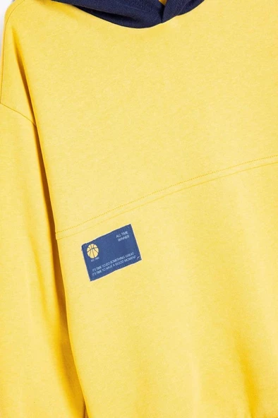 Koton Erkek Çocuk Kapşonlu Sweatshirt Baskı Detaylı Renk Bloklu Uzun Kollu - 5