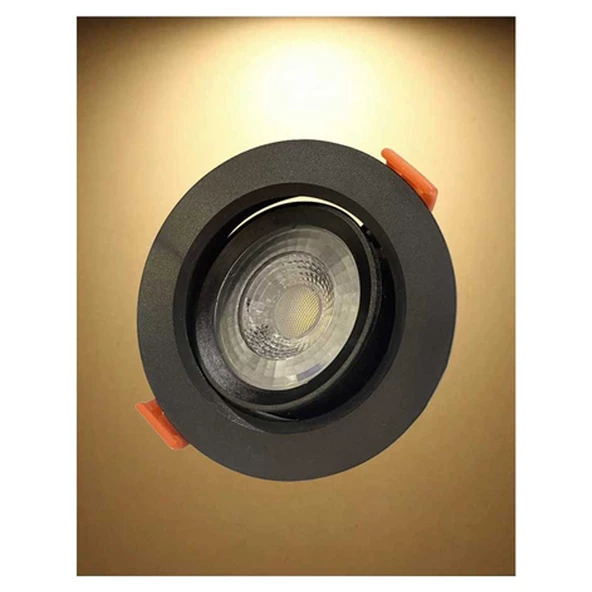ACK AD01-00501 5W Siyah 3000K Sıva Altı Yuvarlak Led Downlıght - 3