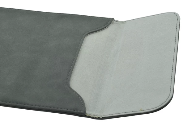 15.4" Deri Ince Çift Mıknatıslı Macbook Bilgisayar Kılıfı Koruma Çantası Gri (28,5x39.5CM) - 3