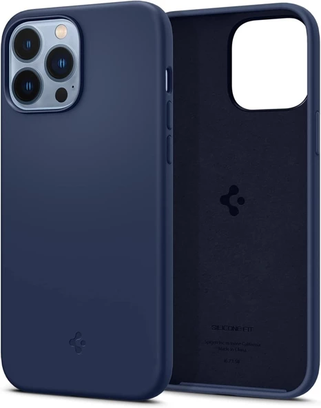 Spigen Apple iPhone 13 Pro Max Kılıf Kılıf Silicone Fit (Silikon) Navy Blue - ACS03230