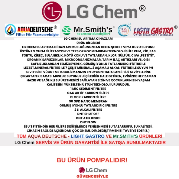 AQUA DEUTSCHE PREMIUM KIRMIZI POMPALI 8 LİTRE 5 FİLTRE 10 AŞAMA SU ARITMA CİHAZI - 8
