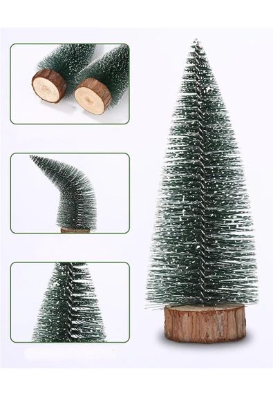 Dekoratif 35 cm Masa Üstü Yılbaşı Çam Ağacı – Bükülebilir Sedir Yeni Yıl Ağacı, Mini Boy - 3