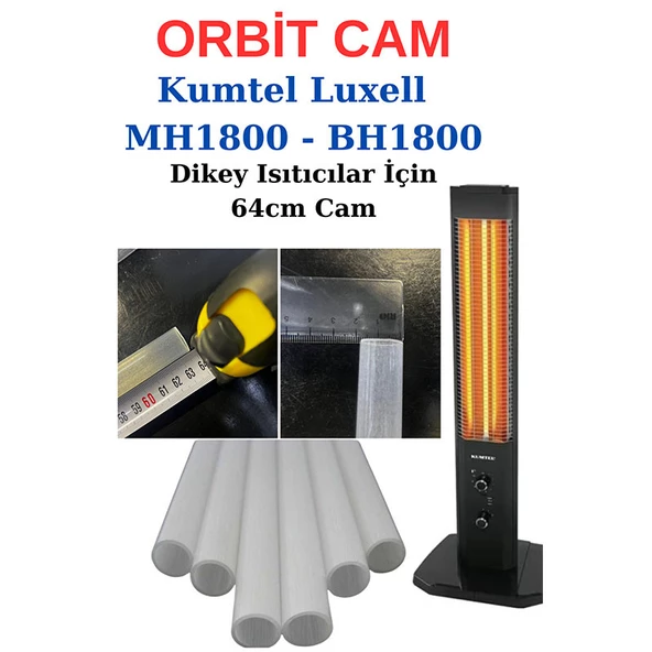 Orbit Isıtıcı Camı 64 Cm Kumtel Luxell Mh1800 Bh1800 Modellere Uyumlu