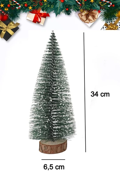 Dekoratif 35 cm Masa Üstü Yılbaşı Çam Ağacı – Bükülebilir Sedir Yeni Yıl Ağacı, Mini Boy - 2