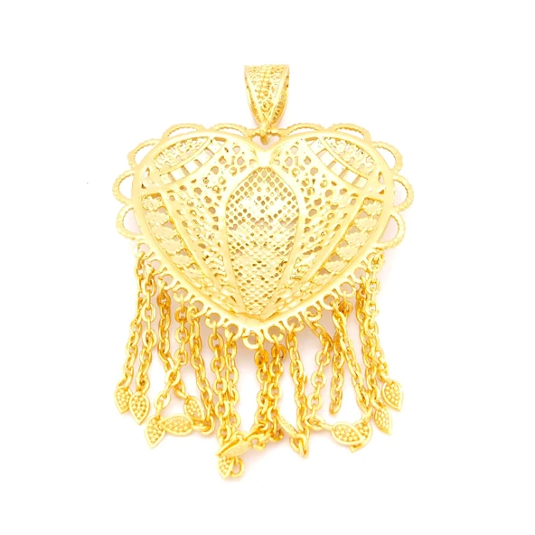 Altın Kaplama İşlemeli Hint işi İmitasyon Kolye ucu TGR-590 - Resim 4