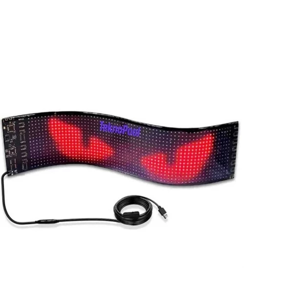 Araç Led Kayan Yazı Emoji Matrix Panel Kişiselleştirilebilir Telefon App Kontrollü