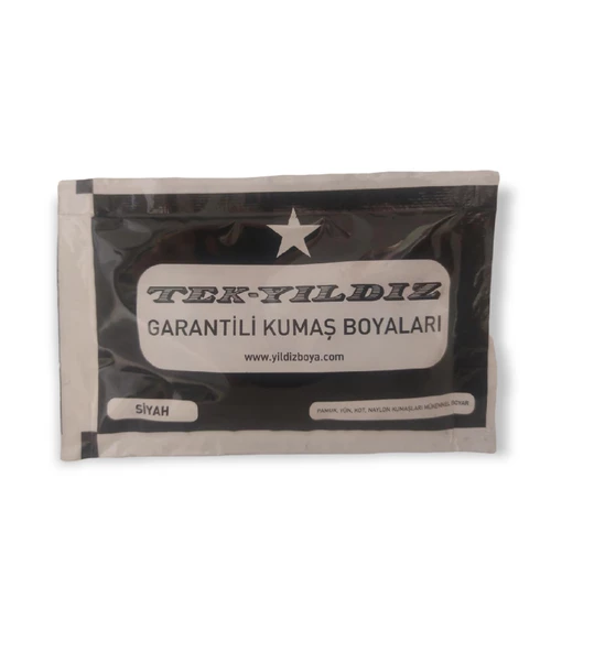 Tek Yıldız Kumaş Boyası Siyah 10 gr