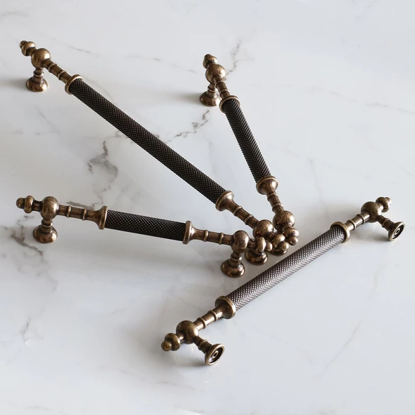 Antik Sarı Eskitme Metal 224 mm Mobilya Mutfak Çekmece Dolap Dolabı Kulpu Kulbu Kulpları - Resim 4