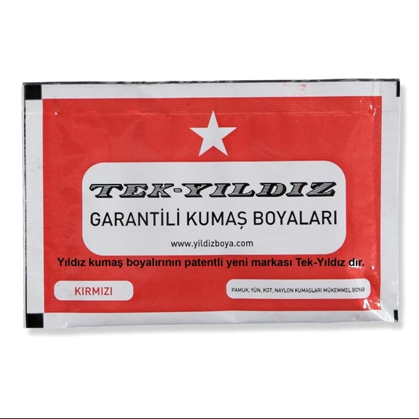 Tek Yıldız Kumaş Boyası Kırmızı 10 gr