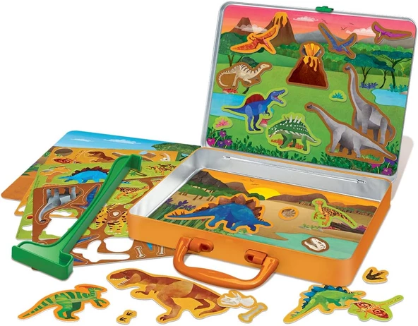 Dinozorlar Mıknatıslı Oyun Seti Magnetler Metal Kutulu - 2