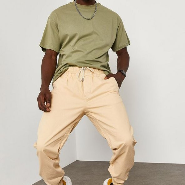 Krem Beli&Paçası Lastikli Pantolon 1YXE5-45104-22 - 3