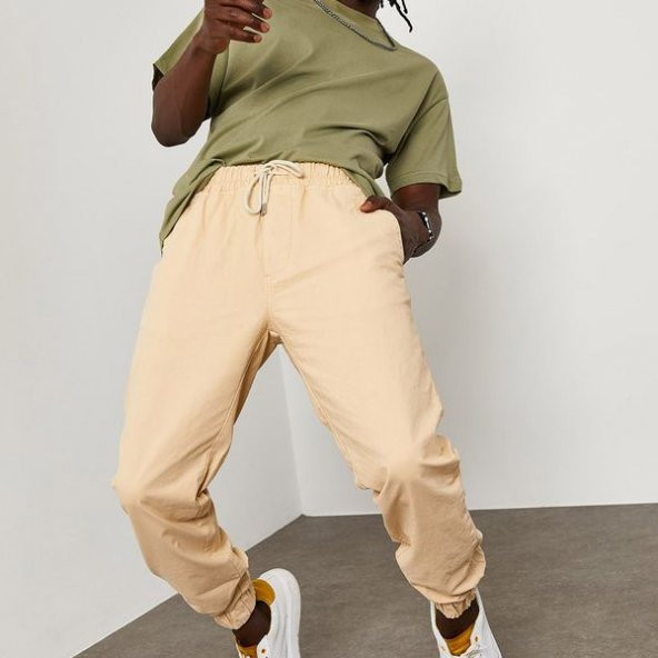 Krem Beli&Paçası Lastikli Pantolon 1YXE5-45104-22 - 5