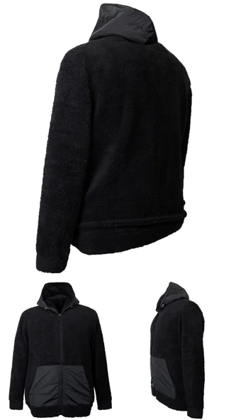 Erkek Büyük Beden Battal Boy 105 Kilo - 134 Kilo Arası İçin Uygun Kapüşonlu Peluş Sweat Mont - 10