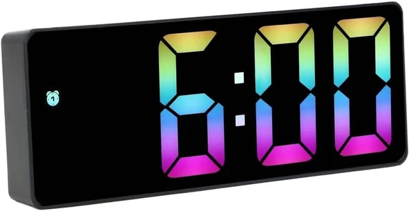 Alfalink Led Dijital Masa Saati Renkli Termometre Alarm Takvimli Ses Kontrollü