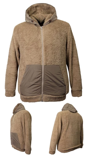 Erkek Büyük Beden Battal Boy 105 Kilo - 134 Kilo Arası İçin Uygun Kapüşonlu Peluş Sweat Mont - 4