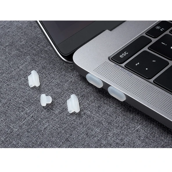 USB-C ve 3.5mm Jack Toz Tıkacı Seti – Telefon Tablet Laptop Port Koruyucu Silikon Kapak 5li Set - Resim 5