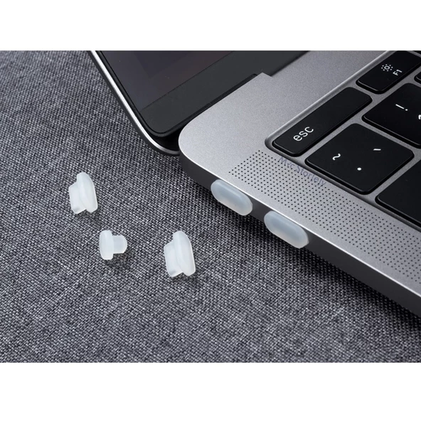 Macbook Air-Pro Type-C'li Modeller Toz Önleyici Tıpa Koruma Seti Tablet Telefon Kulaklık ile Uyumlu - 3