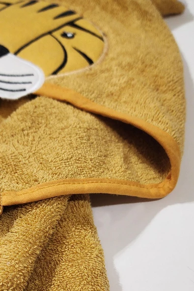 Kapüşonlu ve Figürlü Sevimli Pamuklu Çocuk Bornoz - 6