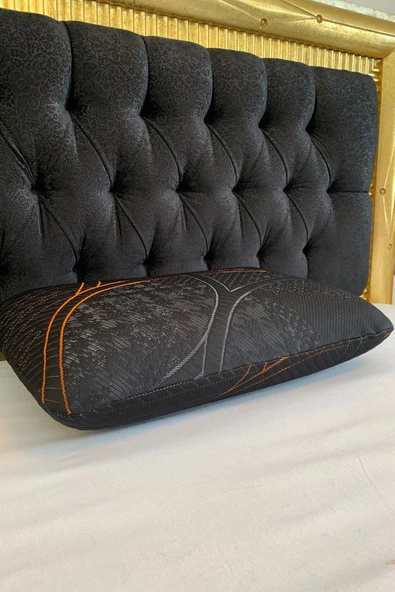 Rudu Ortopedik, Siyah Kılıf Visco Visko Bütün Sünger Yastık 60x40x15 cm 1250 gr Omuz/Boyun Destekli - 6