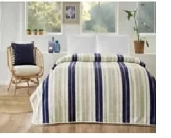 Özdilek Prime Tek Kişilik Battaniye (155x215)-Marine Line Bej