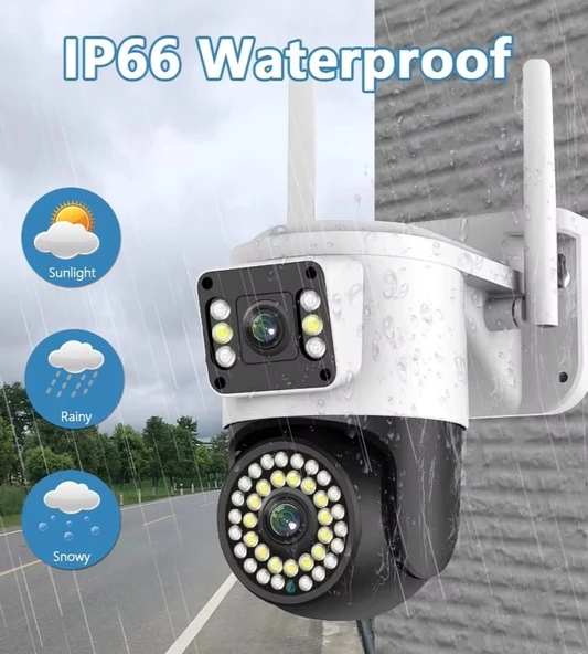 4MP Yoosee Çift Lens IP Kamera - WIFI Açık Otomatik İzleme, Su Geçirmez Kablosuz Güvenlik Ev Kamerası, Renkli Gece Görüş - 8