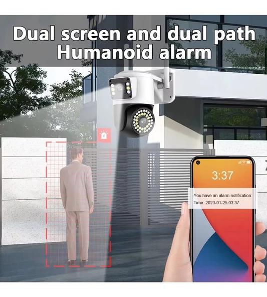 4MP Yoosee Çift Lens IP Kamera - WIFI Açık Otomatik İzleme, Su Geçirmez Kablosuz Güvenlik Ev Kamerası, Renkli Gece Görüş - 6