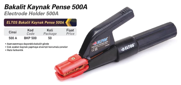 Eltos Bakalit Kaynak Pense 500 A BKP500 - Resim 2